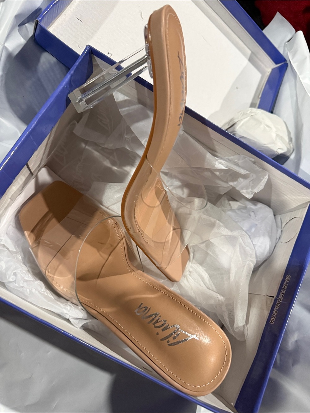 Liliana Nude Clear-Strap Heeled Sandals